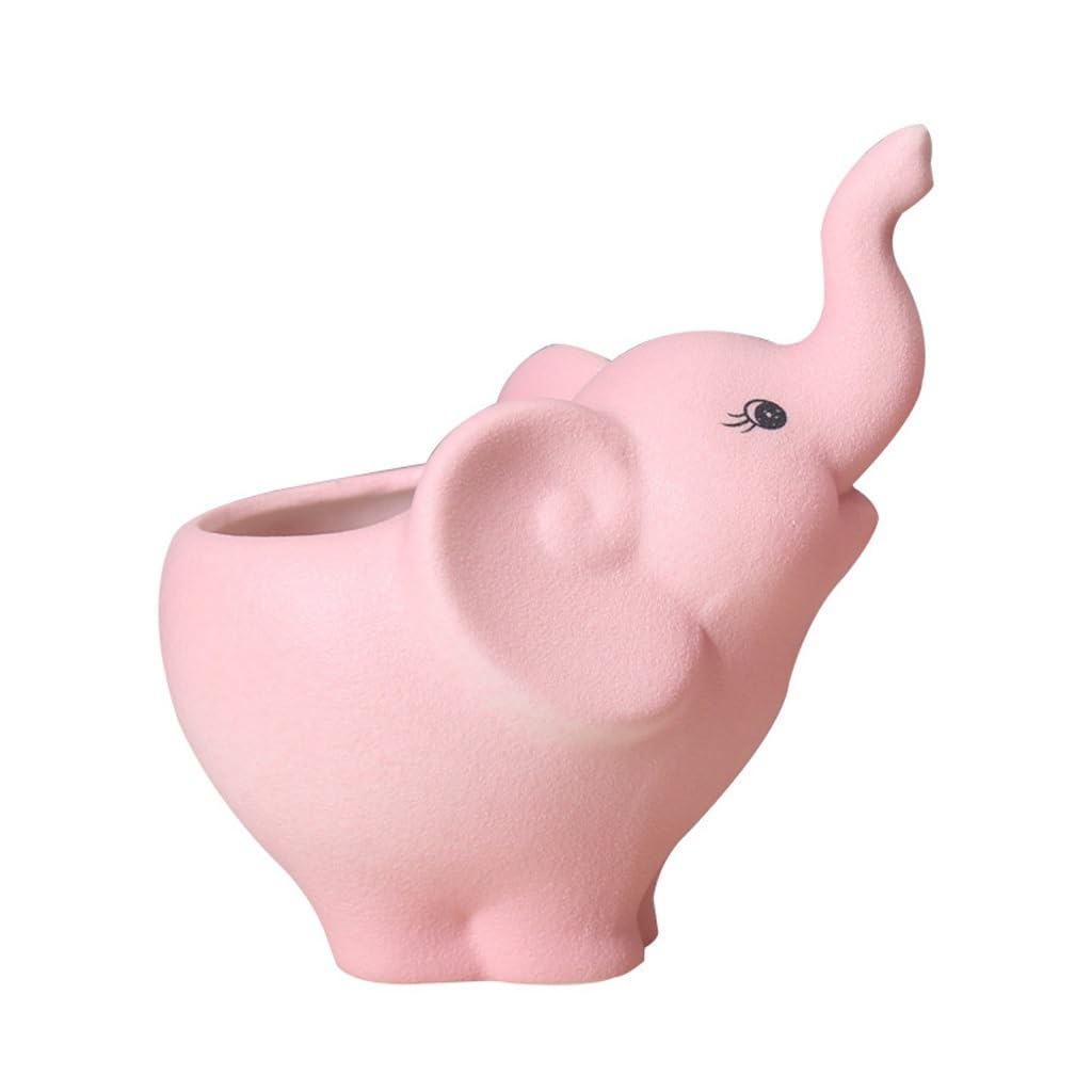 GELASIGE Flower Pots Creative Succulent Flowerpots, Animal Elephant Shaped Flowerpots, Home Ceramic Flowerpots Outdoor Flower Pots(A)
