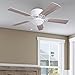 Prominence Home Benton Traditional 52 Inch Ceiling Fan with Light, LED Flush Mount Ceiling Fan, Indoor Fan with 5 Blades, White and Gray Oak Blade Finish Options, White (50852-01)