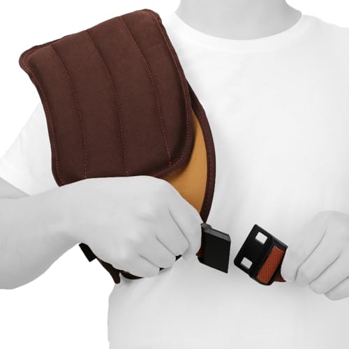 TOURBON Canvas Leather Rifle Shotgun Recoil Pad Adjustable Shoulder Protector Field Shield for Shooting Hunting