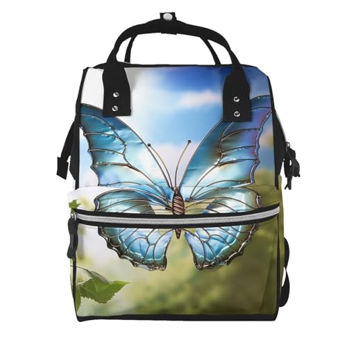 Sac à dos à langer pour maman épanouie, un accessoire doux et élégant au motif papillon