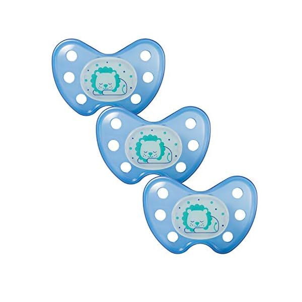 Dentistar® Night Silikon Schnuller 3er-Set – Größe 3 ab 14 Monate – Zahn- & kieferfreundlicher Leuchtschnuller für die…
