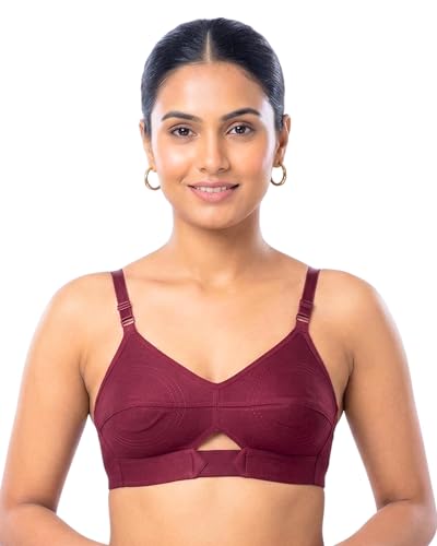 Image of Brida Sajini Women's Cotton Round Stitch Bra | Full Coverage | Single Layered | Non-Padded | Wireless | Saree Bra for Heavy Bust | Daily Use | Combo