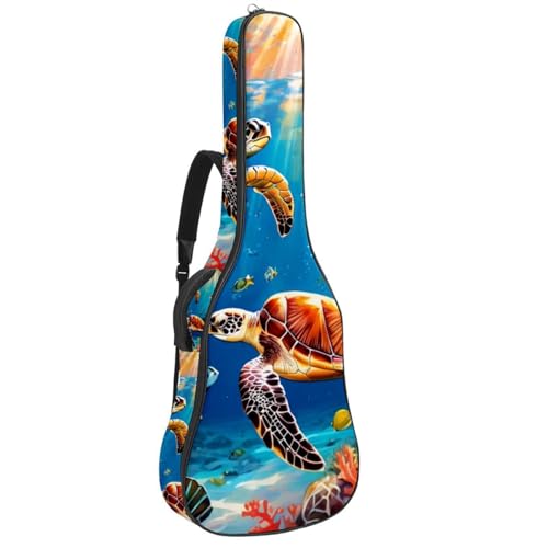 Sac guitare acoustique tortue marine multicolore 42.9x16.9x4.7 po