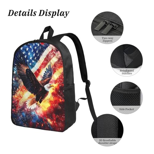 Eagle Backpacks 3 Pcs Fashion Casual Backpack with Fun Graphic Cartoon Print for Hiking Commuting4