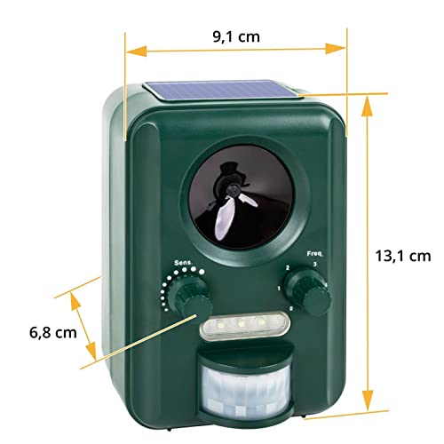 VOSS.sonic Ultraschallabwehr Katzenschreck Tierabwehr im Doppelpack 2000 Ultraschall Abwehr mit Solar + Blitzlicht - 2