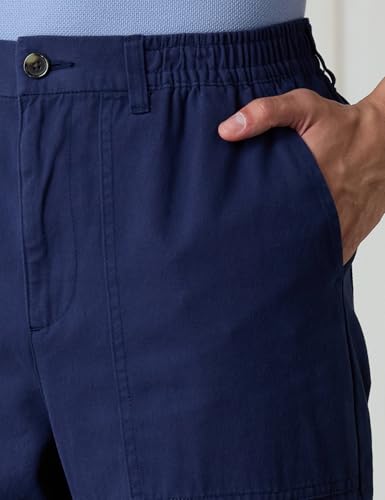 Image of Amazon Brand - Symbol Men Relaxed Fit Cargo Trouser (Semi Elasticated Waistband | 100% Cotton | Pants)