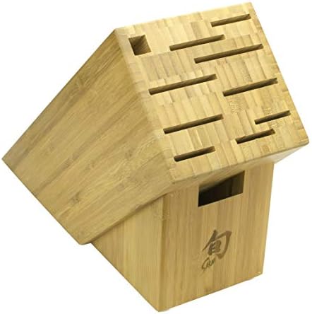 Shun Cutlery 11-Slot Bamboo Knife Block, Made from Tough, Sustainable Bamboo, Authentic, Japanese Universal Knife Block, Knife Holder for Kitchen Counter