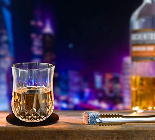 Miniatura 4 de Goldge Vasos Whisky Cristal Para Jack Daniels, Blue Label, Baileys, Macallan, Johnny Walker, Regalos Originales Para Hombre Navidad, 2 Vasos De Whiskey 300ml, 8 Cubitos Hielo Reutilizables, Accesorios