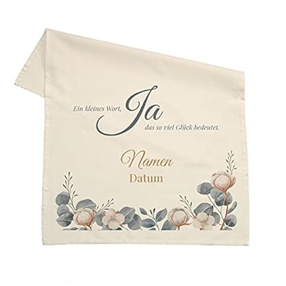 Herz & Heim® Hochzeitsgeschenk personalisiertes Geschirrtuch 100% Baumwolle 45 x 70 cm mit Namen – Bild 6