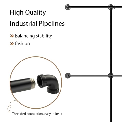 YheenLf Metal Perchero pie, Armario Abierto Vestidor, perchero pared, clothing rack, barra para colgar ropa, colgadores de ropa, Vestidores Armarios, 120x180cm - imagen 5