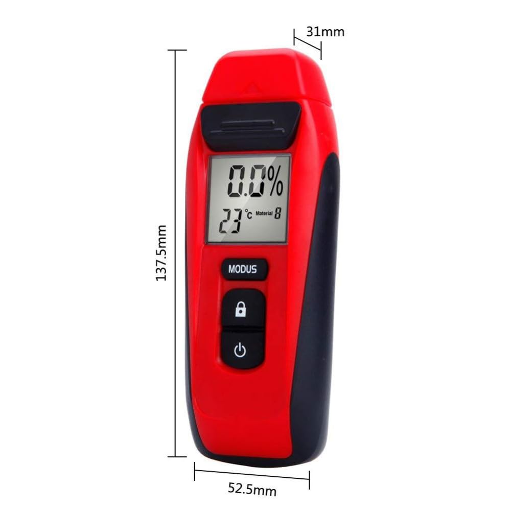Medidor digital de humedad de madera para paredes, leña y hormigón, detector de sonda sólida con pantalla LCD retroiluminada