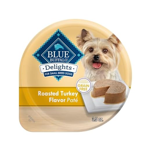 Blue Buffalo Delights Natural Adult Small Breed Wet Dog Food Cups, Pate Style, Roasted Turkey Flavor in Savory Juice 3.5-oz (Pack of 12)