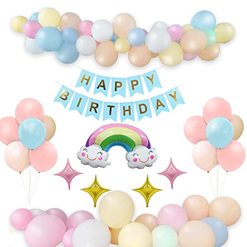 LSUSY誕生日 風船 バルーン マカロンバルーン 空気入れ付き 10インチ お誕生日会 子供会 文化祭など適用