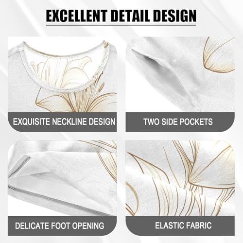 senya Short Sleeve Pajamas Sets Summer Cotton Sleepwear Three Flowers4