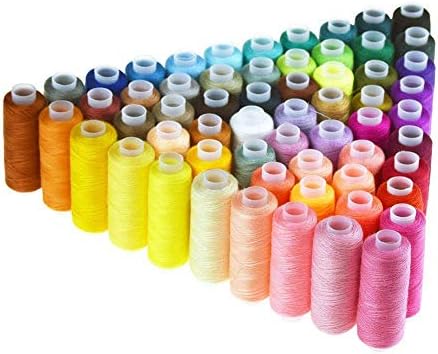 Candora® 60 Colors Sewing Thread Coil 250 Yards Each Polyester All Purpose for Hand and Machine Sewing (60pcs)