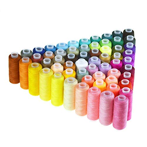 Candora® Lot de 60 Bobines de Fil à Coudre 229 m Polyester Tout Usage pour Couture à la Main et Machine à Coudre, 60pcs