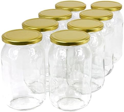 Green Hobby 900 ml Einweckgläser mit Deckel Gold Einmachgläser Vorratsgläser (Menge: 8 Stück) Green Hobby 900 ml Einweckgläser mit Deckel Gold Einmachgläser Vorratsgläser (Menge: 8 Stück)