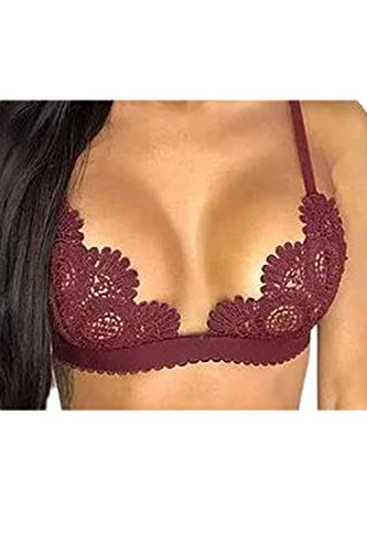 YACUN Ropa Interior Mujer Sexy Top Deportivo Barata Sujetador Wine M Cover