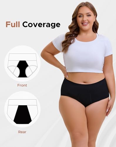 Image of INNERSY Women's Plus Size Period Underwear High Waist Heavy Flow 3-Pack