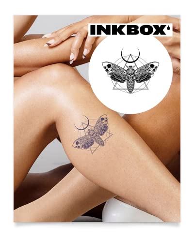 Inkbox Temporary Tattoos, Semi-Permanent Tattoo, One Premium Easy Long Lasting, Water-Resistant Temp Tattoo with For Now Ink - Lasts 1-2 Weeks, Soaring Demise, 4 x 4 in