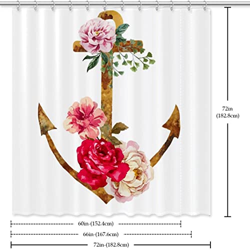 Rideau de douche imperméable fleur rouillée 183x183cm Anchor - 7