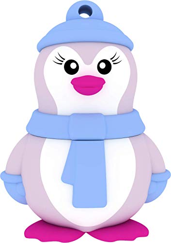 Emtec ECMMD16GM335 USB Flash Drive 2.0 Licence Series Animalitos Collection 16 GB Lady Penguin Figurine Soft Eraser
