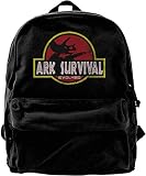 Canvas Rucksack, Ark Survival Evolved Travel Laptop Backpack Laptops Backpack College School Computer Bag for Women Men Fits 14 Inch Laptop and Notebook Casual Laptop Business Bag Black