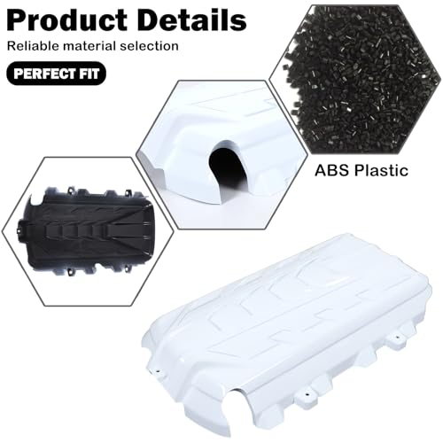 Image of for Corvette C8 Engine Cover Trim Compatible with Corvette C8 2020-2025 Stingray E-Ray Z51 Engine Bay Protection Panel Cover Trim Exterior Accessories ABS (White)
