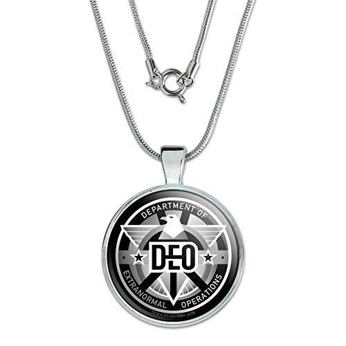 Free Shipping 🛒 GRAPHICS & MORE Supergirl TV Series DEO Department of Extranormal Operations Emblem 1" Pendant with Sterling Silver Plated Chain