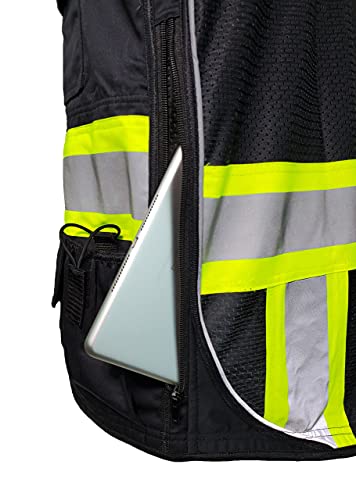 Fierce Safety SU500B-M Premium Surveyors Class 1 Black Heavy Duty Vest thumb #3