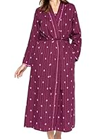 Cyberjammies Nora Rose Sara 1721 Women's Magenta Striped Cotton Long Robe 8