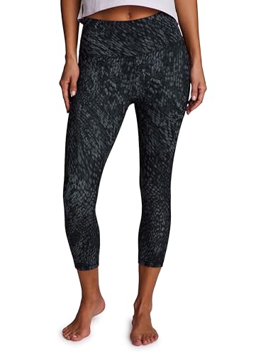RBX Activewear Womens Capri Leggings with Pockets Quick Drying Squat Proof Cropped Workout Tights Blurred Blue-Green L