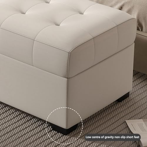 Coffre de rangement en bout de lit capitonné avec pieds