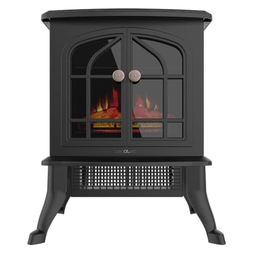 Cecotec Chimenea Eléctrica de Pie ReadyWarm 2000 Flames. 2000 W, 2 Niveles de Potencia, Termostato Ajustable y Control Independiente de Las Llamas, Área de Cobertura 25 m2