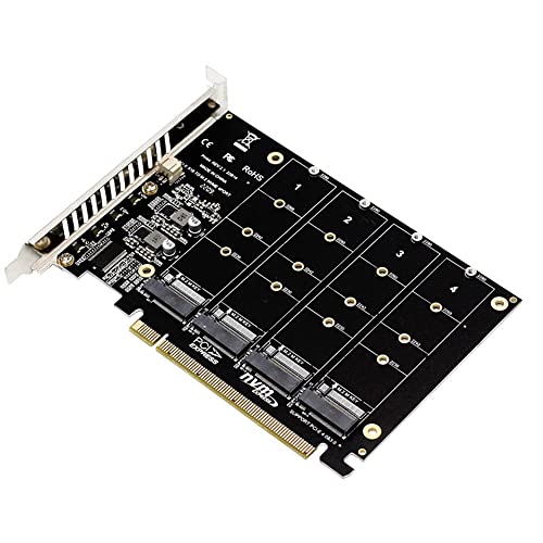 Ya en mundofriki.es: VOANZO Tarjeta de Expansión NVME a PCIE X16 de 4 Puertos, Adaptador M.2 NVME M Key Drive Converter Reader