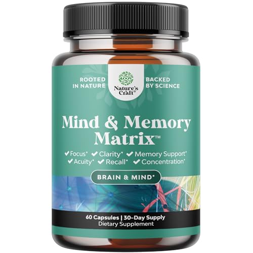 Advanced Brain Supplement for Memory and Focus - Nootropics Brain Support Supplement with Memory and Focus Vitamins for Adults of All Ages - Memory Supplement for Brain Fog Clarity Energy and Recall