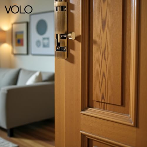 Image of VOLO Aluminium Tower Bolt with Stainless Steel Rod - Heavy Duty Door & Window Latch for Home and Office | Main Door Tower Bolt | Kundi /Chitakini | Pack of 2 Pieces (Antique Brass, 4 Inch)