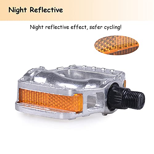 Thinktop Aluminium Alloy Kids Bike Pedal, 1/2-Inch Bike Pedals Platform Flat Ultra Strong Fit For 12" 14" Boys Girls Bike #TOP4