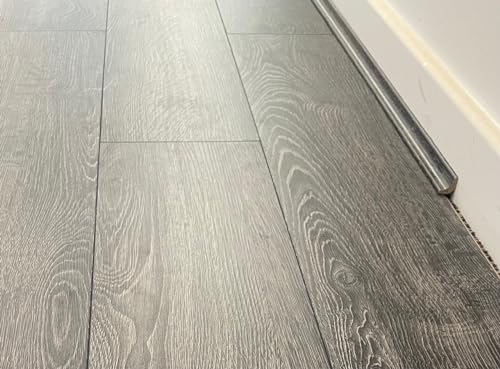 A2Z FLOORS Effect Laminate Flooring Planks – 4V Groove– Ideal for Kitchen, Bathroom, Living Room - 7mm – 1215mm x 198mm – 2.16m2 per Pack (SLATE)