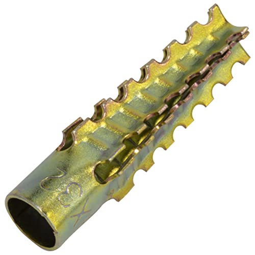 AERZETIX - C64718 - Lot de 50 Chevilles métalliques pour béton cellulaire et Carreau de plâtre Ø6x32 mm - en Acier - Couleur doré