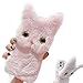 Artfeel Peluche Coque pour Xiaomi Mi 10T Pro,Mignon Poilu 3D Chat Oreilles Souple Duveteux Hiver Chaud Étui Doux Fourrure Dessin Animé Support Housse pour Filles Femmes,Chat Rose