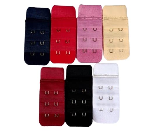 Pack Of 7 Adjustable Bra Hook-and-Eye Extender, Durable Steel Hooks, 2X3 Extension, Multiple Colours-image-21