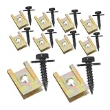 BUGUUYO 10セット ブラック 亜メッキ ヘッド 自動車装飾クリップ メタルクリップ 自攻ネジ 洗練デザイン 耐久性 車体 ドア ルーフ用