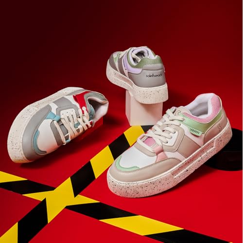 Image of SOLETHREADS Rogue Sneakers for Women |Retro Design|Comfortable|Chunky Streetwear Fashion Shoes| Stylish| Anti-Skid|Tendy|Running|Workout|Walking Shoes Women