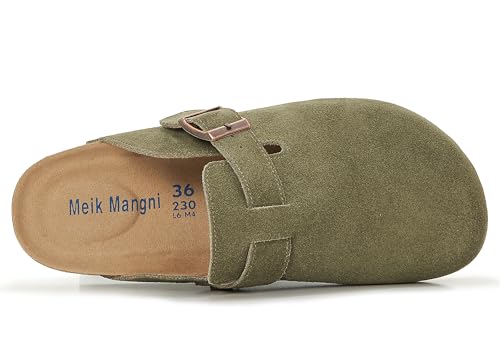 Womens Clogs Soft Leather Mules Cork Footbed Sandals Non-Slip Comfort Potato Shoes3