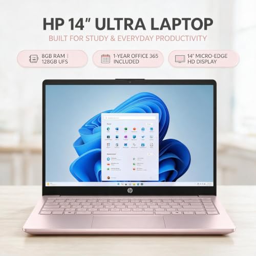 Image of HP 14-inch Laptop Ultra Light - 1-Y Office 365, Long Battery Life, Wi-Fi 6