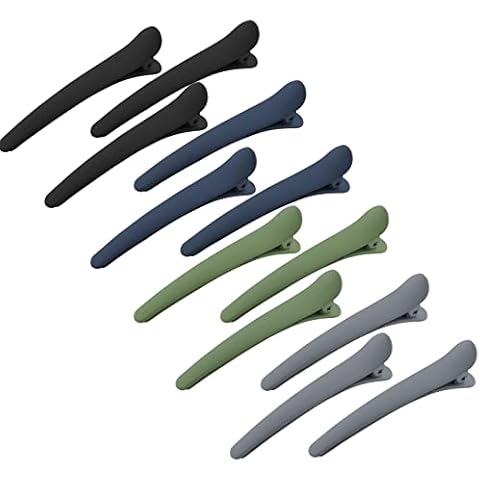 YISSION 12 PCS Hair Clips for Styling Sectioning, 3.1 Inch Matte Alligator No Crease Duck Billed Hair Barrettes for Women Girls Cover