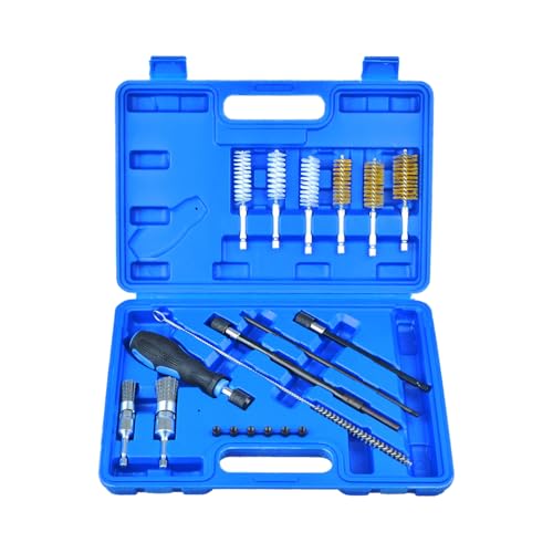 19 pcs Nettoyage de Siege injecteur et de l'arbre de l'injecteur kit de Nettoyage d'injecteur, Elimine Facilement la Rouille et Les résidus de Combustion