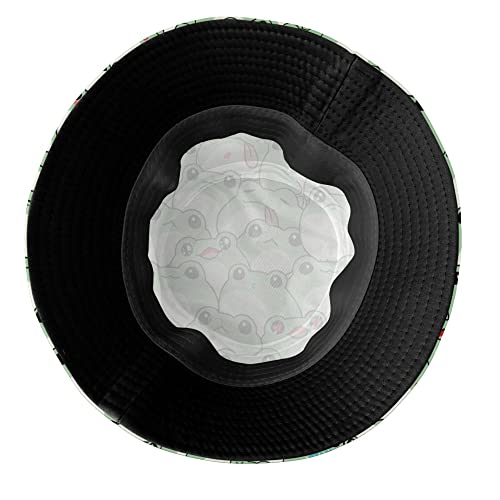 Image of Retro Jamaica Bucket Hat for Adult Fashion Doughnut Print Hat Travel Packable Sun Cap Outdoor Hat for Women and Men