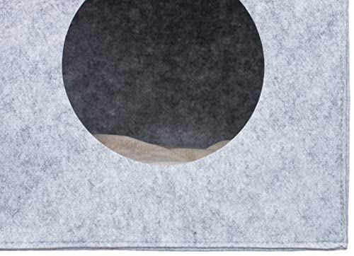 Brandsseller Haustierhöhle Filz ca. 33x33x33 cm Katzenhöhle Hundehöhle Katzenbett Hundebett mit seperatem Kuschelkissen Faltbar Hellgrau
